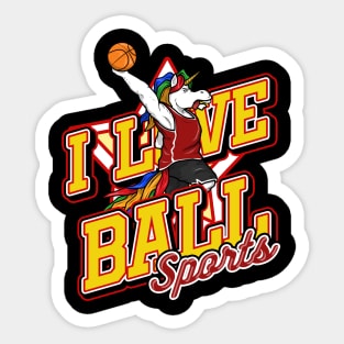 Unicorn as Basketball player with Basketball Sticker